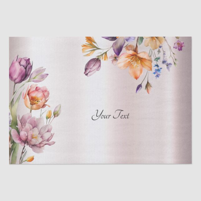 Farbiges Frühlingsblumenpapier Seidenpapier (Vorderseite)