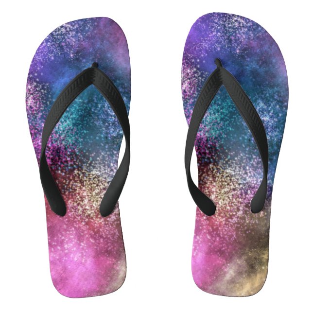 Farbiges Galaxiemuster Flip Flops (Fußbett)