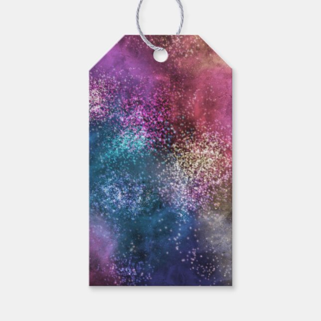 Farbiges Galaxiemuster Geschenkanhänger (Vorderseite)