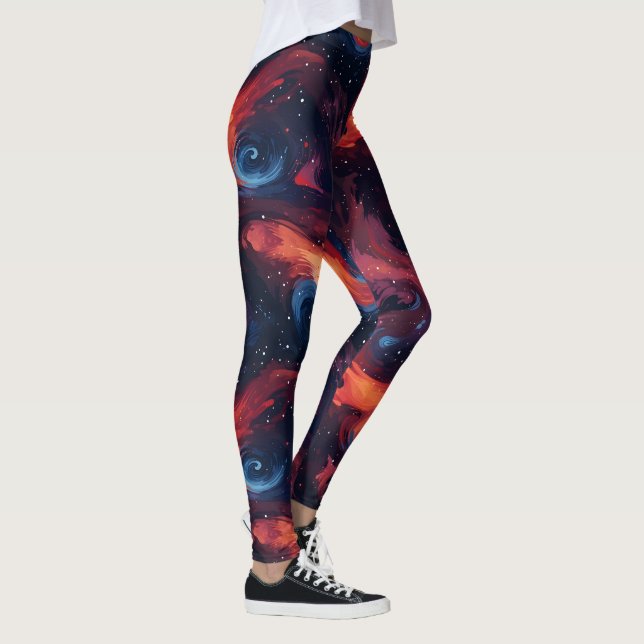 Farbiges Galaxiemuster Leggings (Rechts)