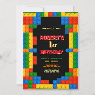 Farbiges Gebäude blockiert den Geburtstag Einladung