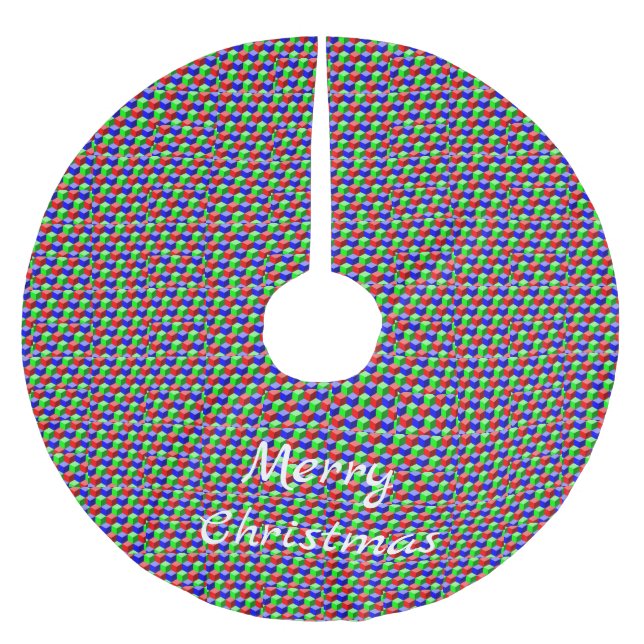 Farbiges Gebäude blockiert Thunder_Cove 3-D Polyester Weihnachtsbaumdecke (Vorderseite)