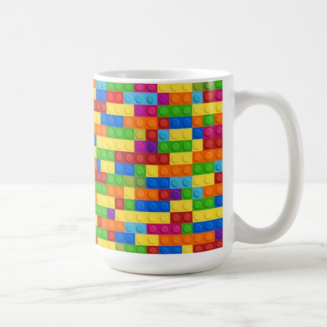 Farbiges Gebäude-Blockmuster Kaffeetasse (Rechts)