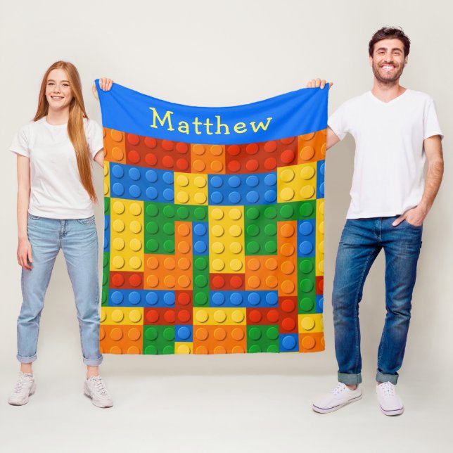 Farbiges Gebäude Monogramm Fleecedecke (Beispiel)