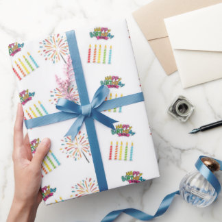 Farbiges Geburtstagskerzen-Verpackungspapier  Geschenkpapier