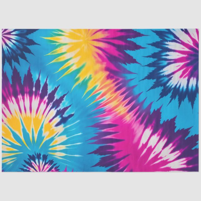 Farbiges Gefärbte Krawatte Art Tissue Paper Seidenpapier (Vorderseite)