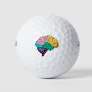 Farbiges Gehirn Golfball