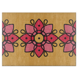 farbiges Gelb- und Rosatondesign für Zuhause Schneidebrett