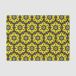 Farbiges gelbes gestanztes Glas Mandala Muster Seidenpapier