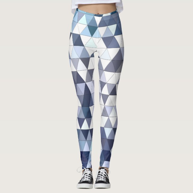 Farbiges geometrisch dreieckiges Mosaik: abstrakte Leggings (Vorderseite)