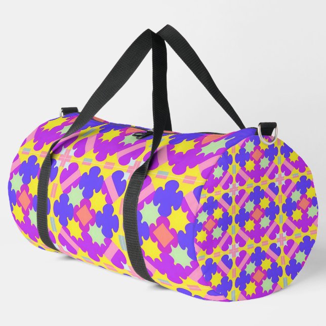 Farbiges geometrisches abstraktes Design Duffle Bag (Linke Ecke)