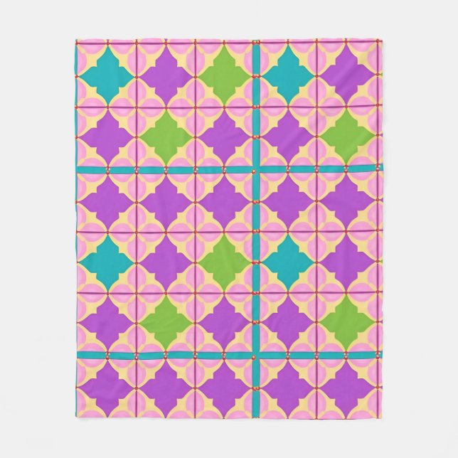 Farbiges geometrisches abstraktes Design Fleecedecke (Vorderseite)