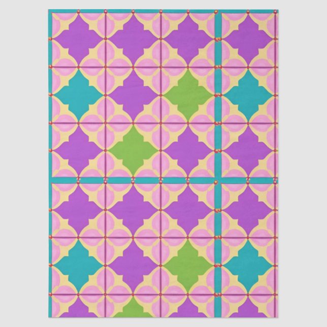 Farbiges geometrisches abstraktes Design Seidenpapier (Vorderseite)