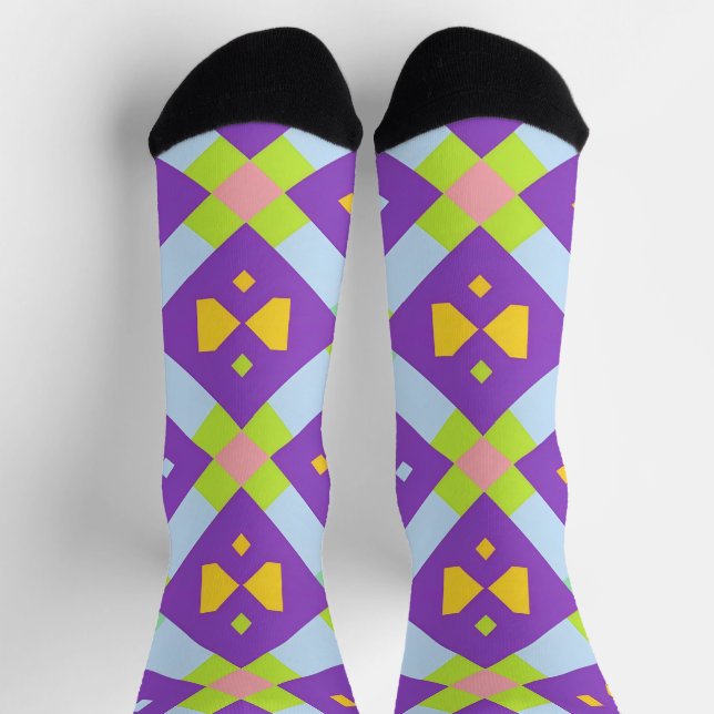 Farbiges geometrisches abstraktes Design Socken (Oben)
