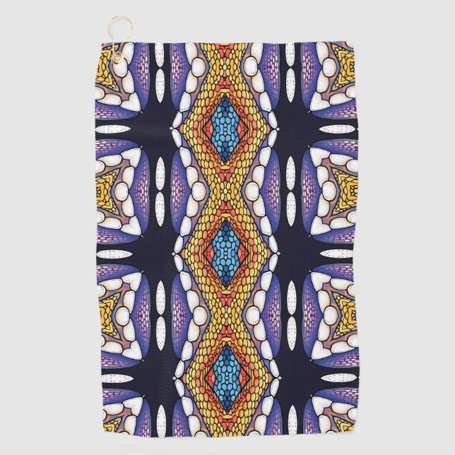 Farbiges geometrisches Abstraktes Golfhandtuch (Vorderseite)