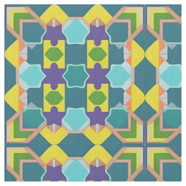 Farbiges geometrisches Abstraktes Muster Stoff (Nahaufnahme)