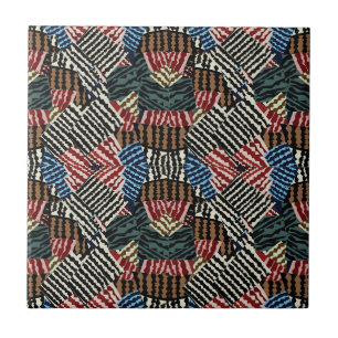 Farbiges geometrisches Chevron-Streifenmuster Fliese