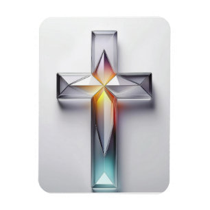 Farbiges geometrisches Christliches Edelsteinkreuz Magnet