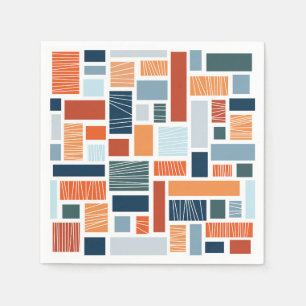 Farbiges geometrisches Design im Stil des Mittelja Serviette