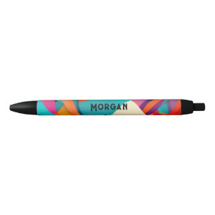 Farbiges geometrisches Design, Name oder Monogramm Kugelschreiber