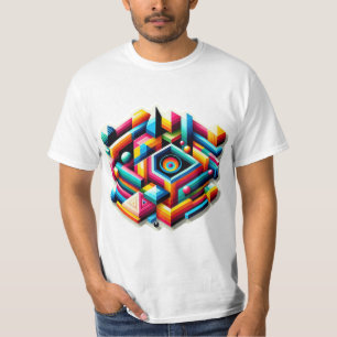 Farbiges geometrisches Design T-Shirt