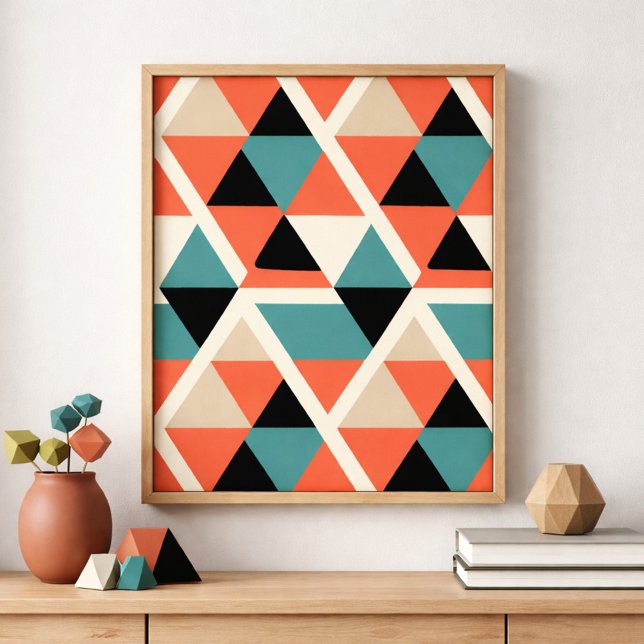 Farbiges geometrisches Dreieck-Muster Poster (Von Creator hochgeladen)