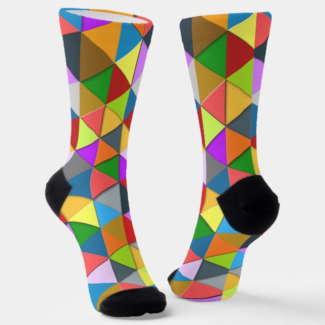 Farbiges geometrisches Dreieck Socken (Gewinkelt)