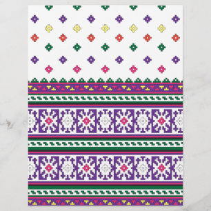 Farbiges geometrisches Folkloredesign mit Blume