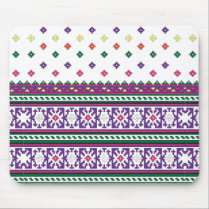 Farbiges geometrisches Folkloredesign mit Blume Mousepad