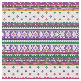 Farbiges geometrisches Folkloredesign mit Blume Stoff