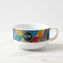 Farbiges geometrisches Glas - Dekor aus dem Mittel