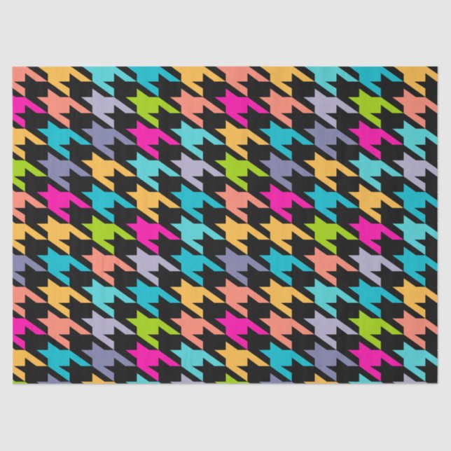 Farbiges geometrisches Hahnentrittmuster Seidenpapier (Vorderseite)