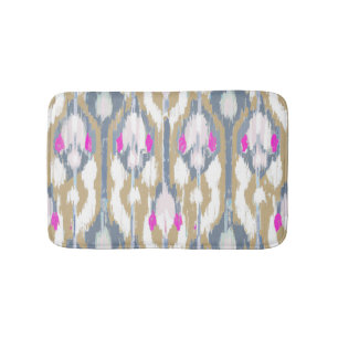 Farbiges geometrisches Ikat-Muster Badematte