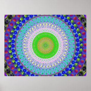 Farbiges geometrisches Mandala Circle Poster