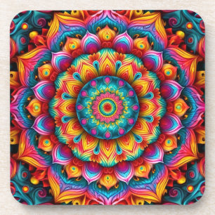 Farbiges geometrisches Mandala-Muster-342678 Getränkeuntersetzer