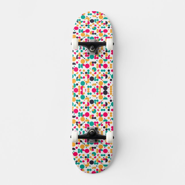 Farbiges geometrisches Muster - All-Over-Print Skateboard (Vorderseite)