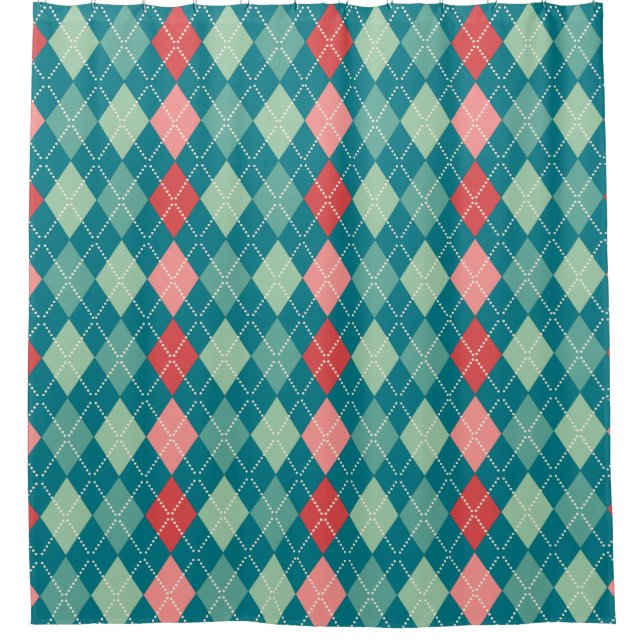 Farbiges geometrisches Muster aus Harlequin Duschvorhang (Vorderseite)