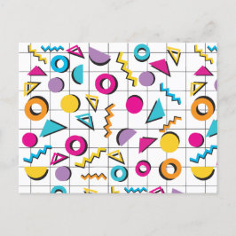 Farbiges geometrisches Muster der 80er Jahre Feiertagspostkarte
