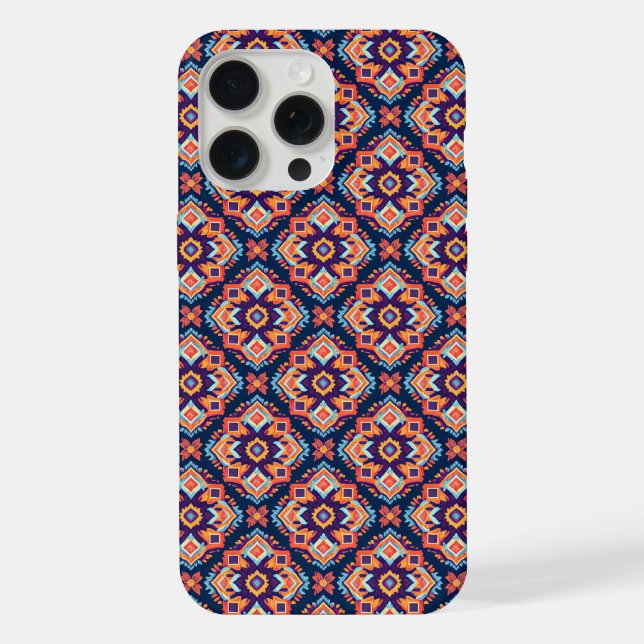 Farbiges geometrisches Muster der Aztec iPhone Hülle (Rückseite)