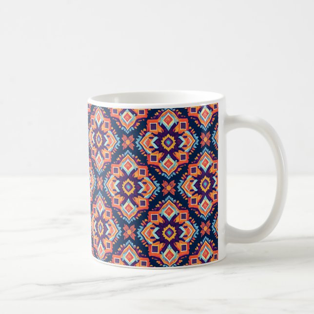Farbiges geometrisches Muster der Aztec Kaffeetasse (Rechts)