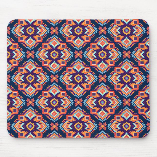 Farbiges geometrisches Muster der Aztec Mousepad (Vorne)