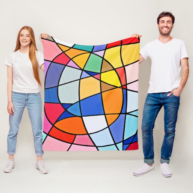 Farbiges geometrisches Muster Fleecedecke (Beispiel)