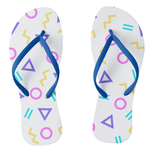 Farbiges geometrisches Muster Flip Flops (Fußbett)