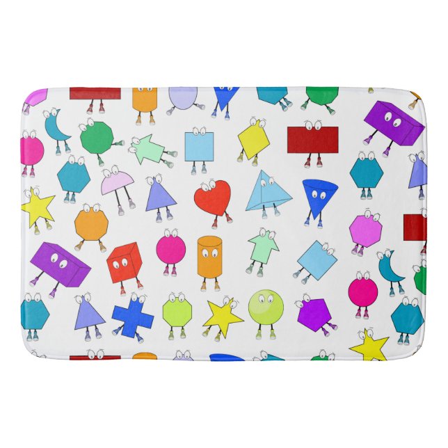 Farbiges geometrisches Muster für 2D & 3D-Formen f Badematte (Vorderseite)