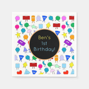 Farbiges geometrisches Muster für 2D & 3D-Formen f Serviette