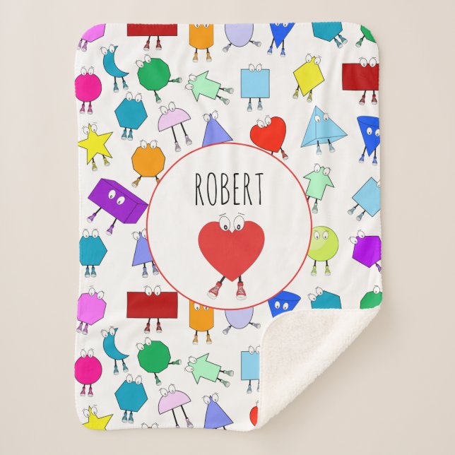 Farbiges geometrisches Muster für 2D & 3D-Formen f Sherpadecke (Vorderseite)