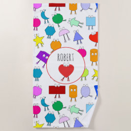 Farbiges geometrisches Muster für 2D & 3D-Formen f Strandtuch