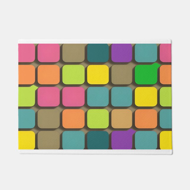 Farbiges geometrisches Muster Fußmatte (Vorderseite)