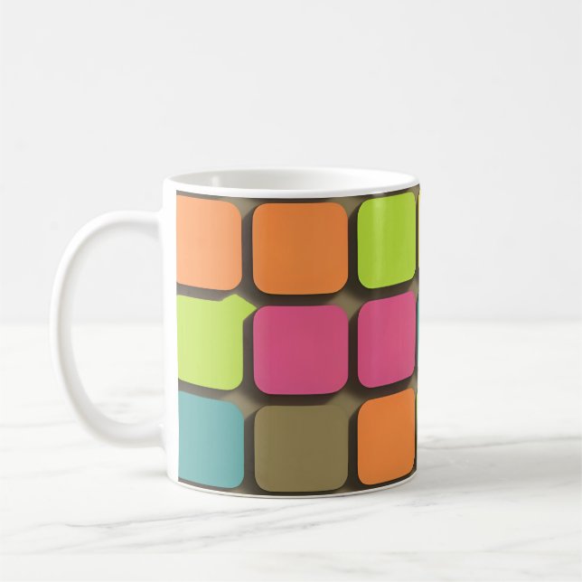 Farbiges geometrisches Muster Kaffeetasse (Links)
