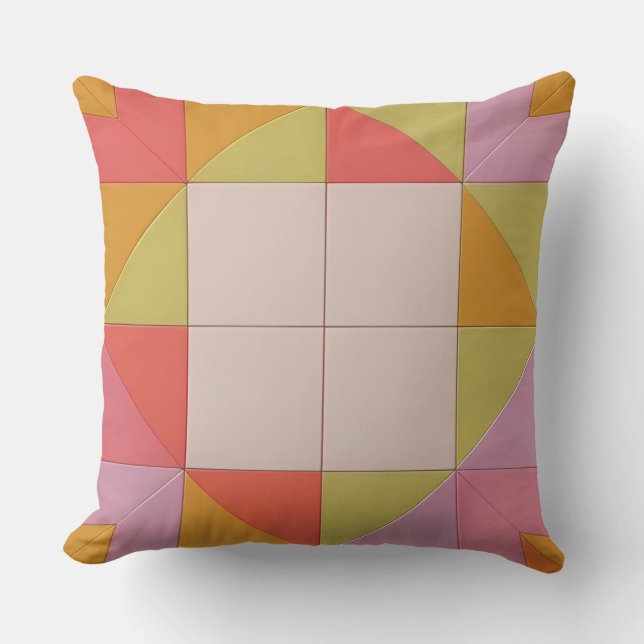 Farbiges geometrisches Muster Kissen (Vorderseite)